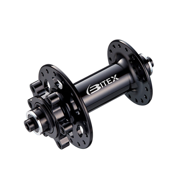 Maza delantera BITEX MTB BX201 FG DISC QRx100mm / 15x100mm 28 Hoyos / Color Negro